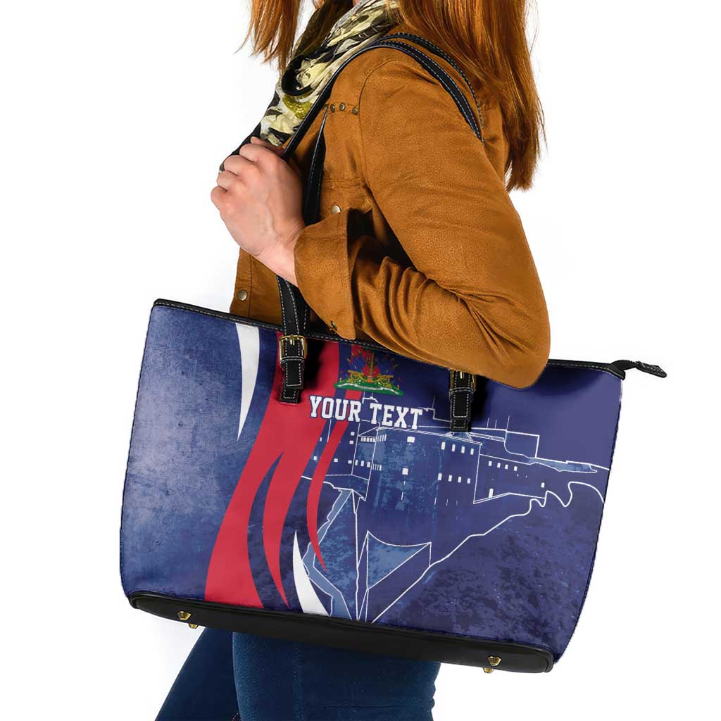 Personalized Haiti Citadelle Laferrière Leather Tote Bag Grunge Style