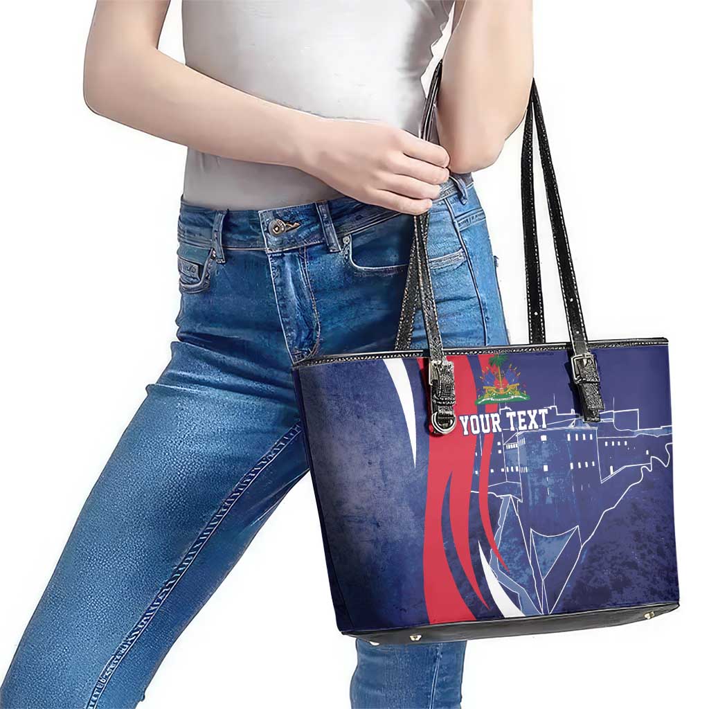 Personalized Haiti Citadelle Laferrière Leather Tote Bag Grunge Style