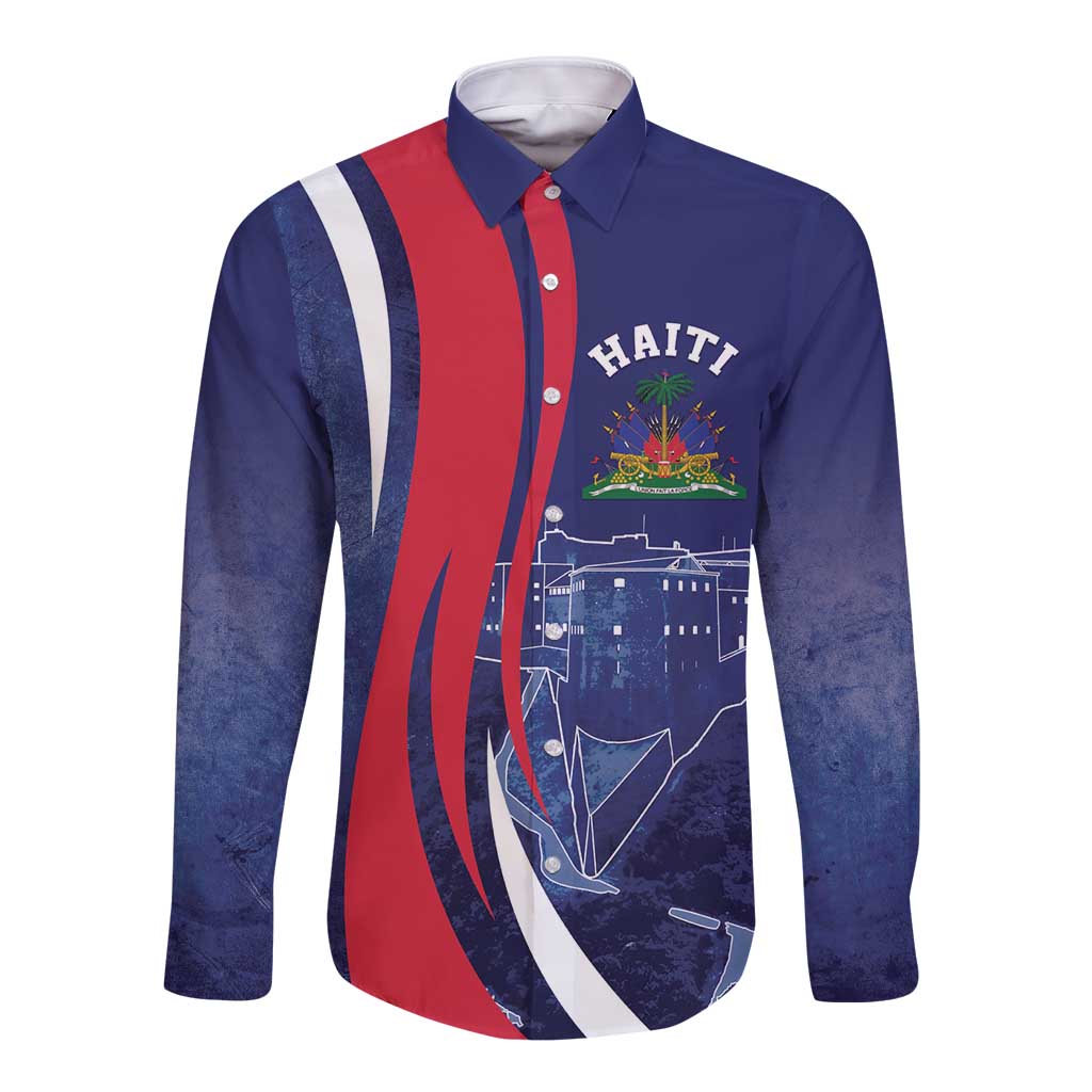 Personalized Haiti Citadelle Laferrière Long Sleeve Button Shirt Grunge Style