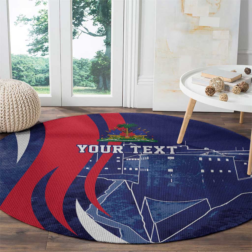Personalized Haiti Citadelle Laferrière Round Carpet Grunge Style