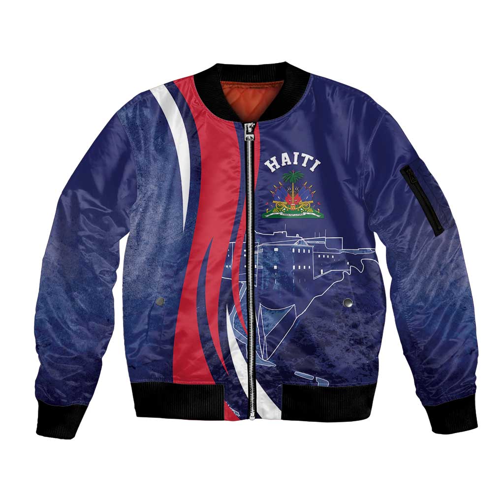 Personalized Haiti Citadelle Laferrière Sleeve Zip Bomber Jacket Grunge Style