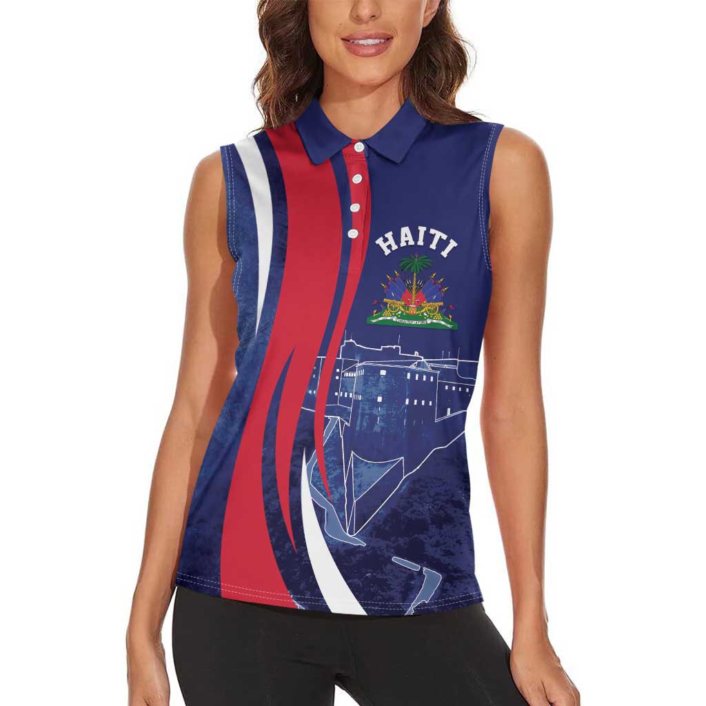 Personalized Haiti Citadelle Laferrière Women Sleeveless Polo Shirt Grunge Style