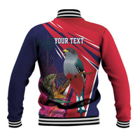 Haiti Personalized Baseball Jacket Hispaniolan Trogon Tropical Vibes