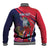 Haiti Personalized Baseball Jacket Hispaniolan Trogon Tropical Vibes