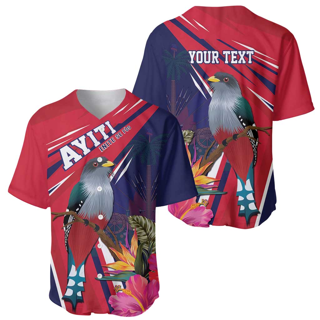 Haiti Personalized Baseball Jersey Hispaniolan Trogon Tropical Vibes
