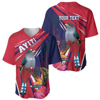 Haiti Personalized Baseball Jersey Hispaniolan Trogon Tropical Vibes