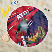 Haiti Personalized Beach Blanket Hispaniolan Trogon Tropical Vibes