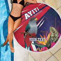 Haiti Personalized Beach Blanket Hispaniolan Trogon Tropical Vibes