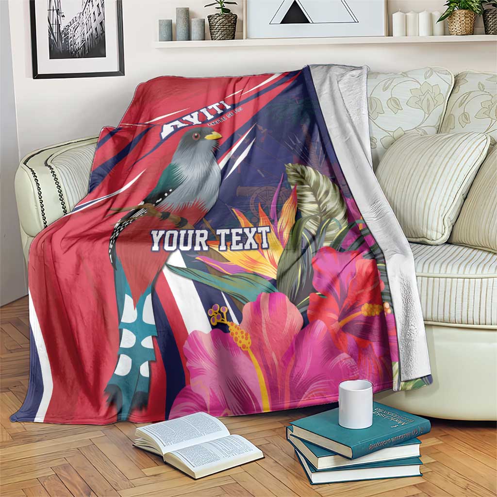 Haiti Personalized Blanket Hispaniolan Trogon Tropical Vibes