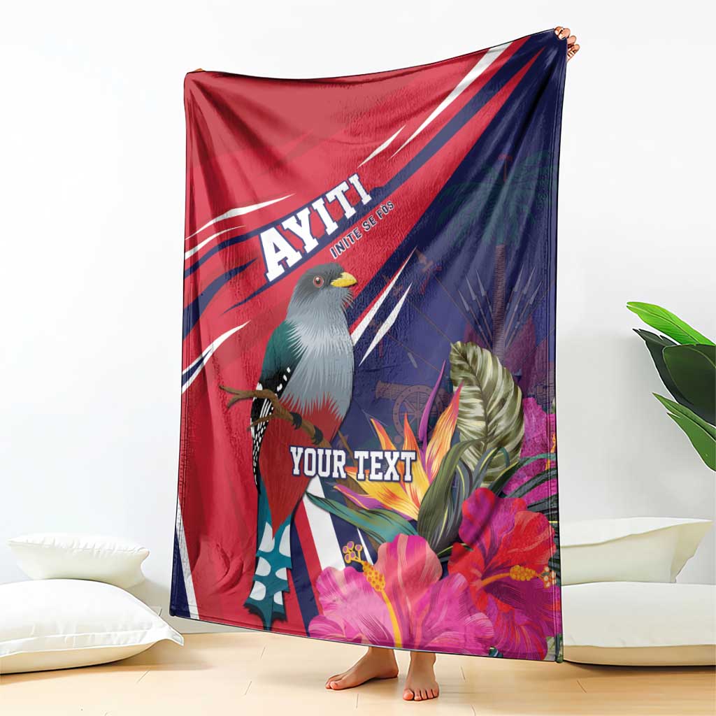 Haiti Personalized Blanket Hispaniolan Trogon Tropical Vibes
