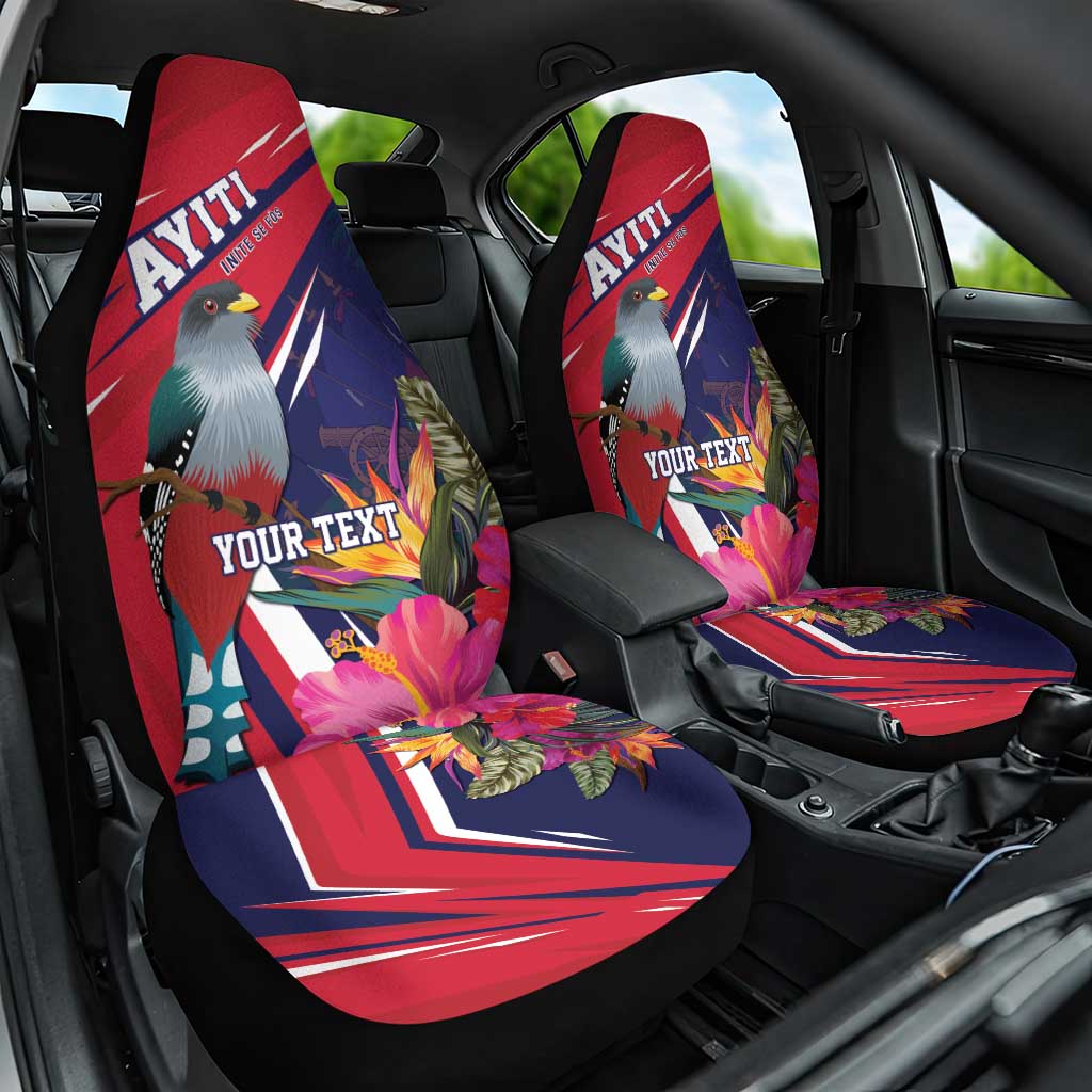 Haiti Personalized Car Seat Cover Hispaniolan Trogon Tropical Vibes
