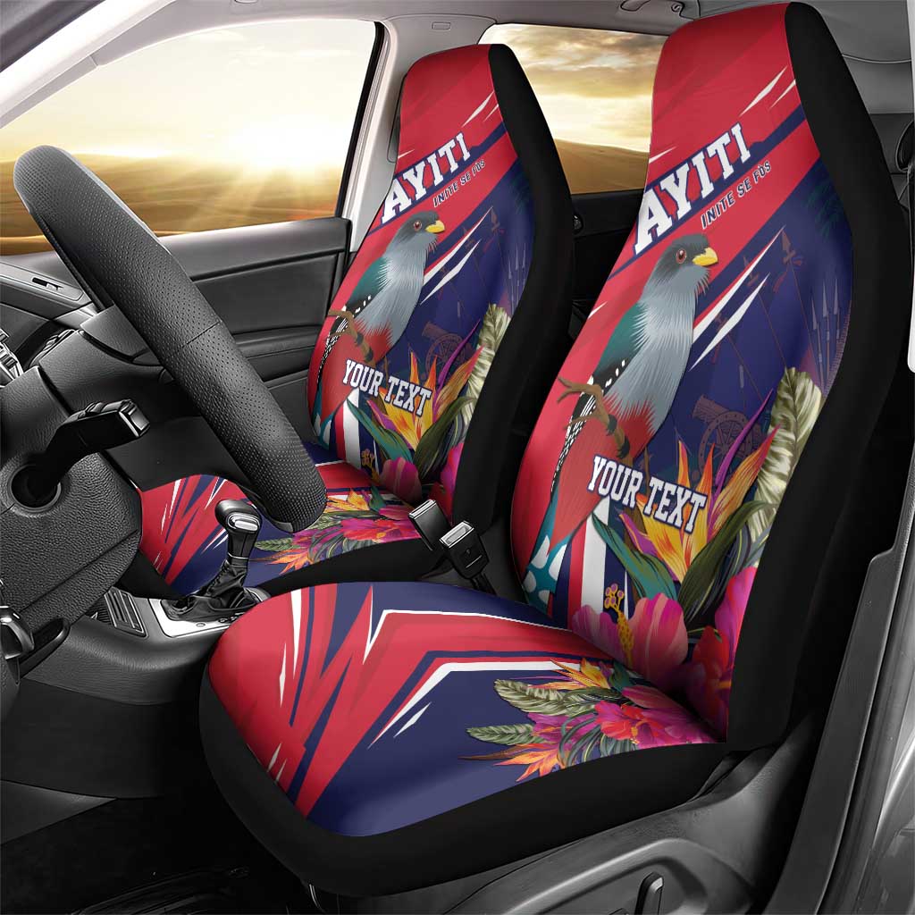 Haiti Personalized Car Seat Cover Hispaniolan Trogon Tropical Vibes