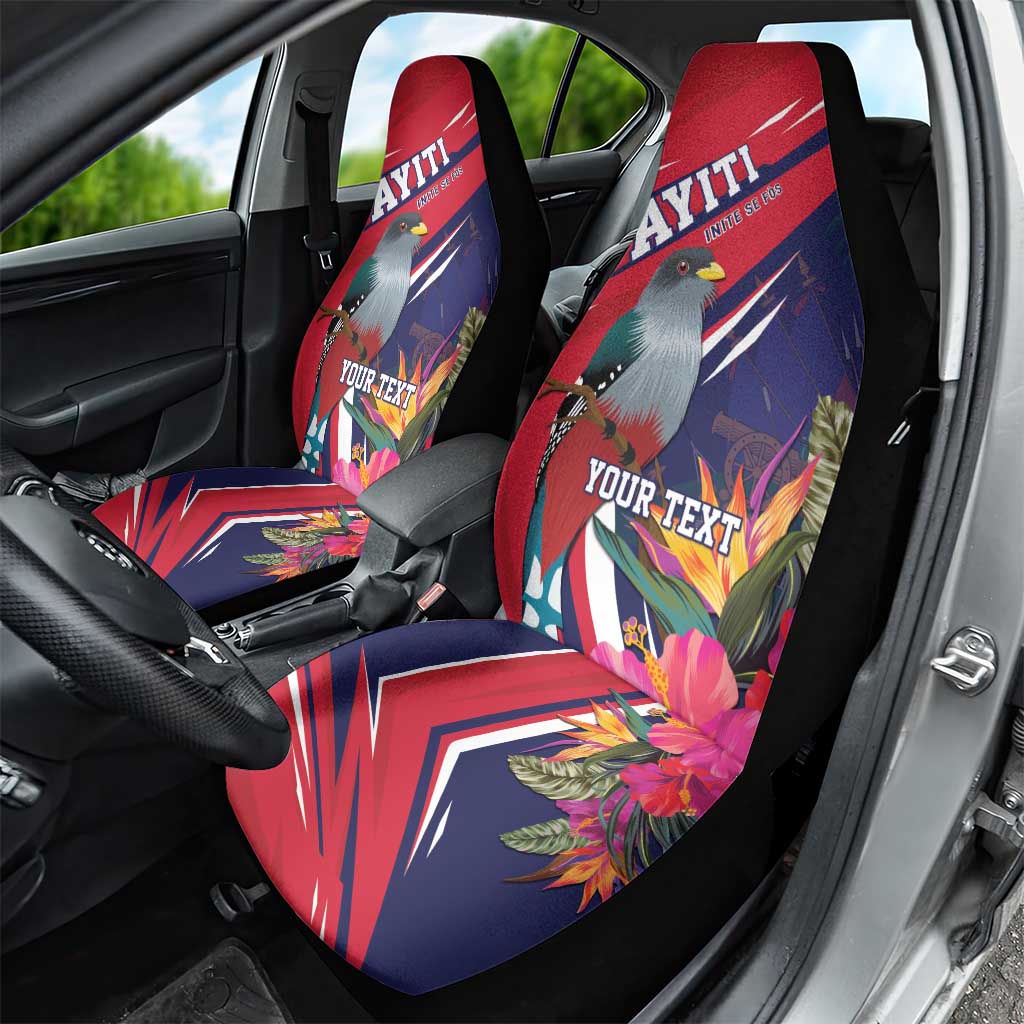 Haiti Personalized Car Seat Cover Hispaniolan Trogon Tropical Vibes