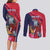 Haiti Personalized Couples Matching Long Sleeve Bodycon Dress and Long Sleeve Button Shirt Hispaniolan Trogon Tropical Vibes