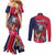 Haiti Personalized Couples Matching Mermaid Dress and Long Sleeve Button Shirt Hispaniolan Trogon Tropical Vibes