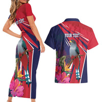 Haiti Personalized Couples Matching Short Sleeve Bodycon Dress and Hawaiian Shirt Hispaniolan Trogon Tropical Vibes