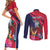 Haiti Personalized Couples Matching Short Sleeve Bodycon Dress and Long Sleeve Button Shirt Hispaniolan Trogon Tropical Vibes