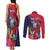 Haiti Personalized Couples Matching Tank Maxi Dress and Long Sleeve Button Shirt Hispaniolan Trogon Tropical Vibes