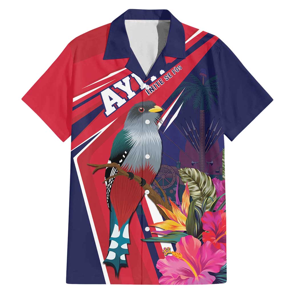 Haiti Personalized Family Matching Mermaid Dress and Hawaiian Shirt Hispaniolan Trogon Tropical Vibes