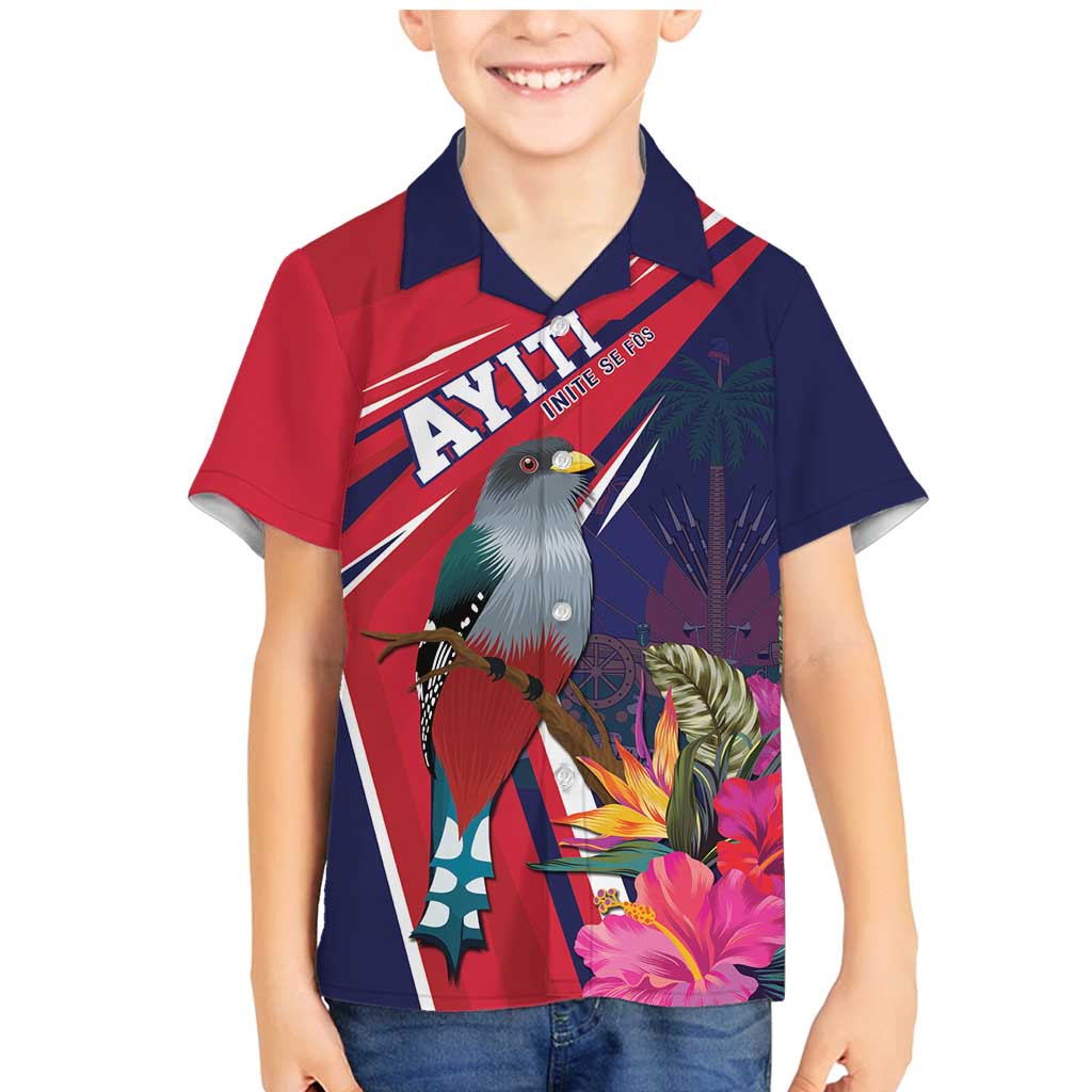 Haiti Personalized Family Matching Mermaid Dress and Hawaiian Shirt Hispaniolan Trogon Tropical Vibes