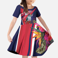 Haiti Personalized Family Matching Off Shoulder Maxi Dress and Hawaiian Shirt Hispaniolan Trogon Tropical Vibes