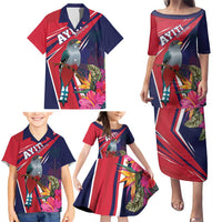 Haiti Personalized Family Matching Puletasi and Hawaiian Shirt Hispaniolan Trogon Tropical Vibes