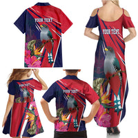 Haiti Personalized Family Matching Summer Maxi Dress and Hawaiian Shirt Hispaniolan Trogon Tropical Vibes