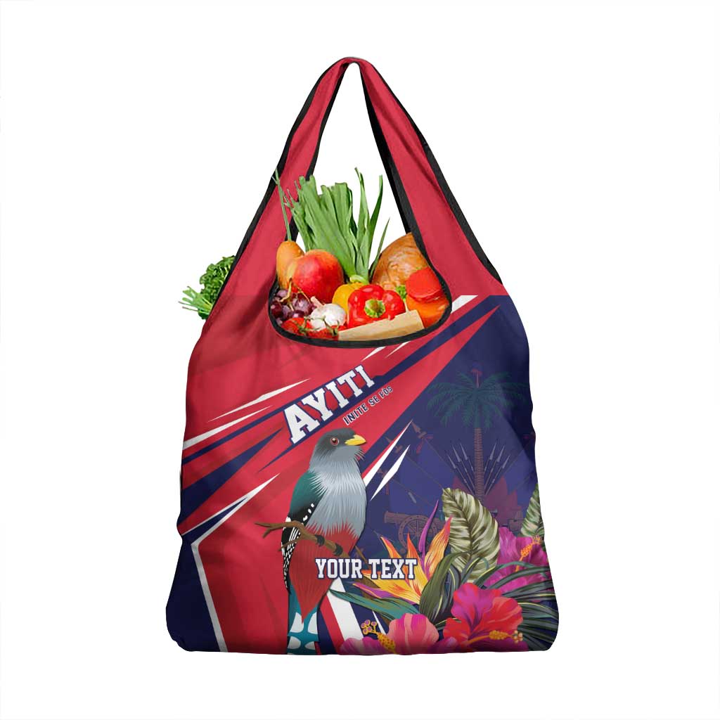 Haiti Personalized Grocery Bag Hispaniolan Trogon Tropical Vibes