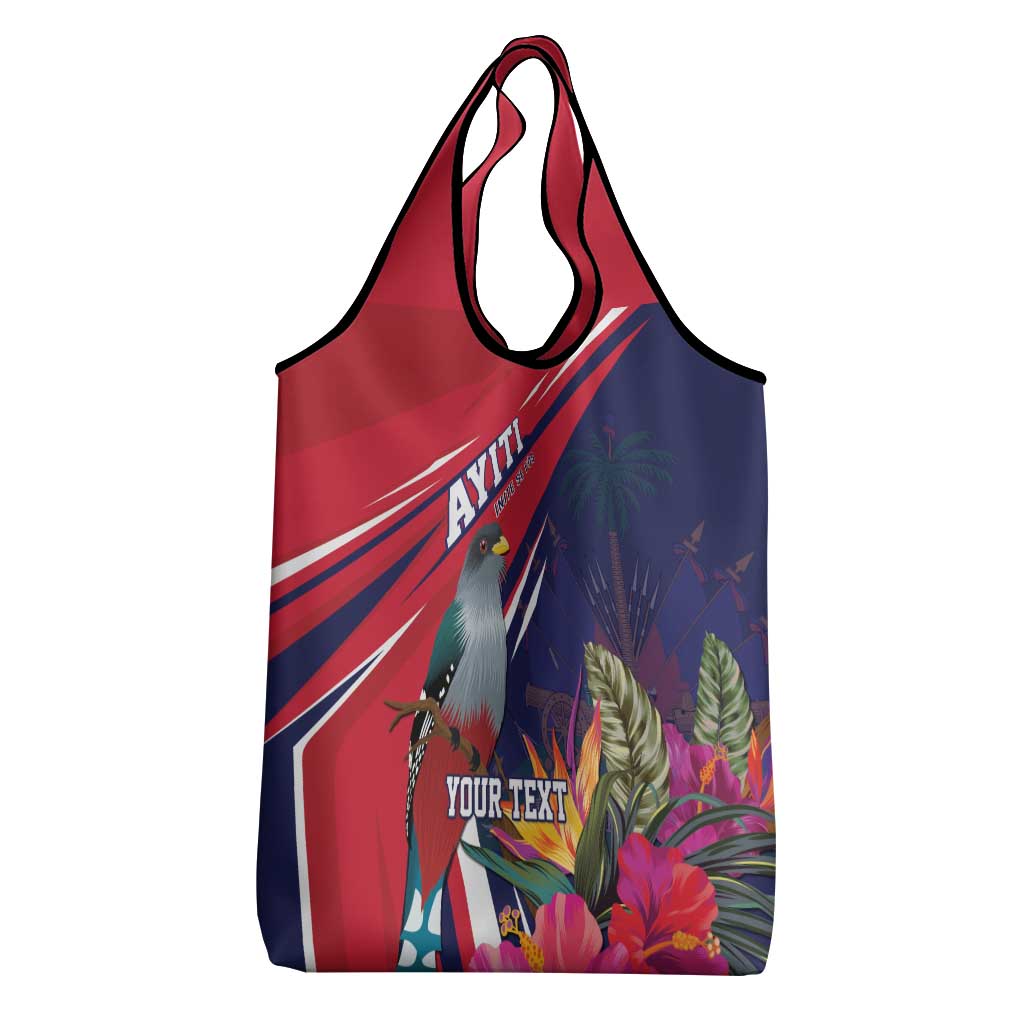 Haiti Personalized Grocery Bag Hispaniolan Trogon Tropical Vibes