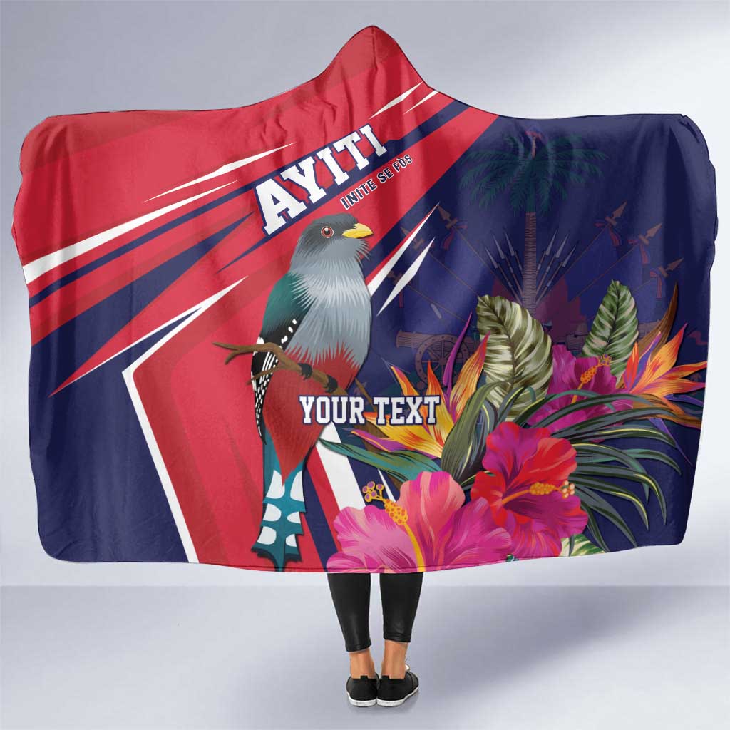 Haiti Personalized Hooded Blanket Hispaniolan Trogon Tropical Vibes
