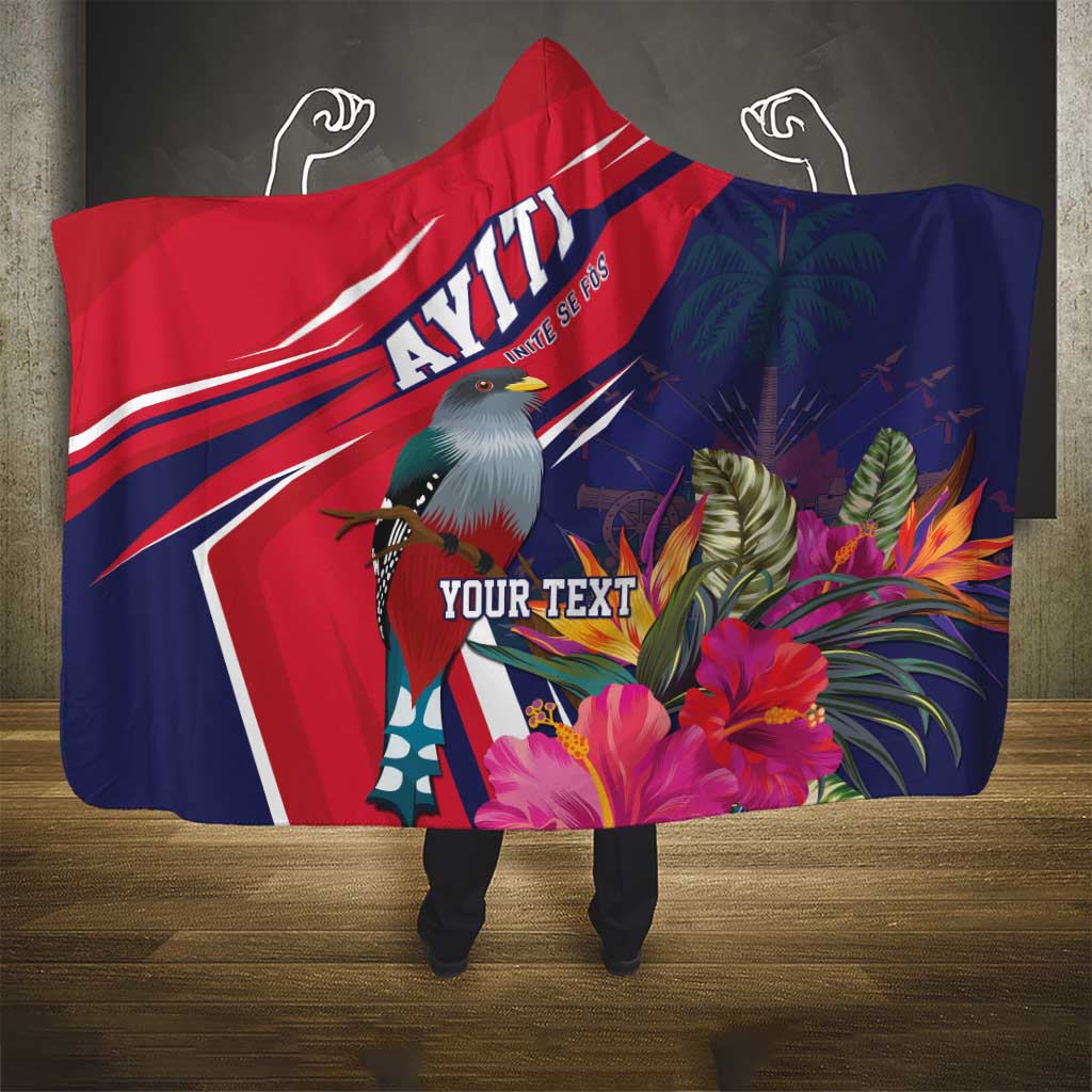 Haiti Personalized Hooded Blanket Hispaniolan Trogon Tropical Vibes
