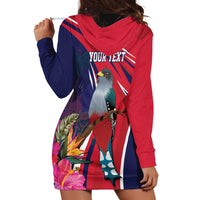 Haiti Personalized Hoodie Dress Hispaniolan Trogon Tropical Vibes