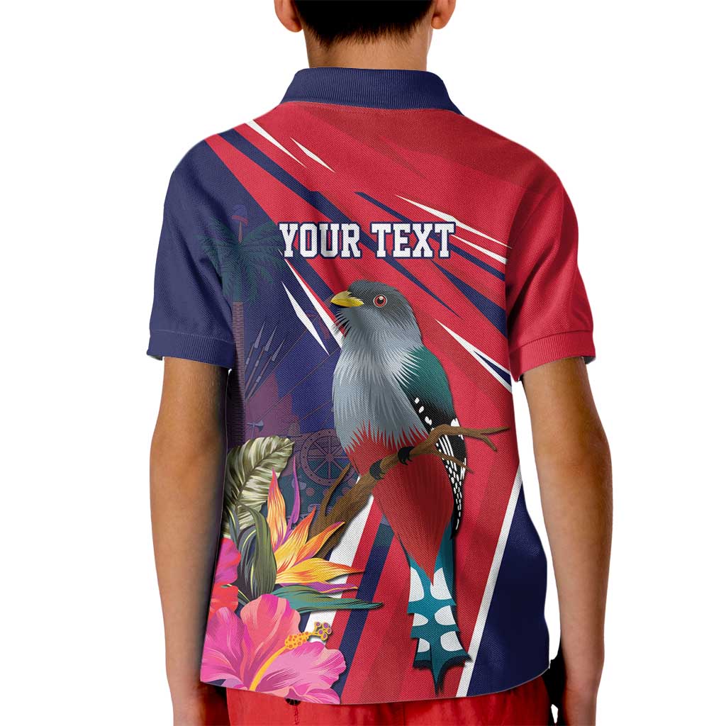 Haiti Personalized Kid Polo Shirt Hispaniolan Trogon Tropical Vibes