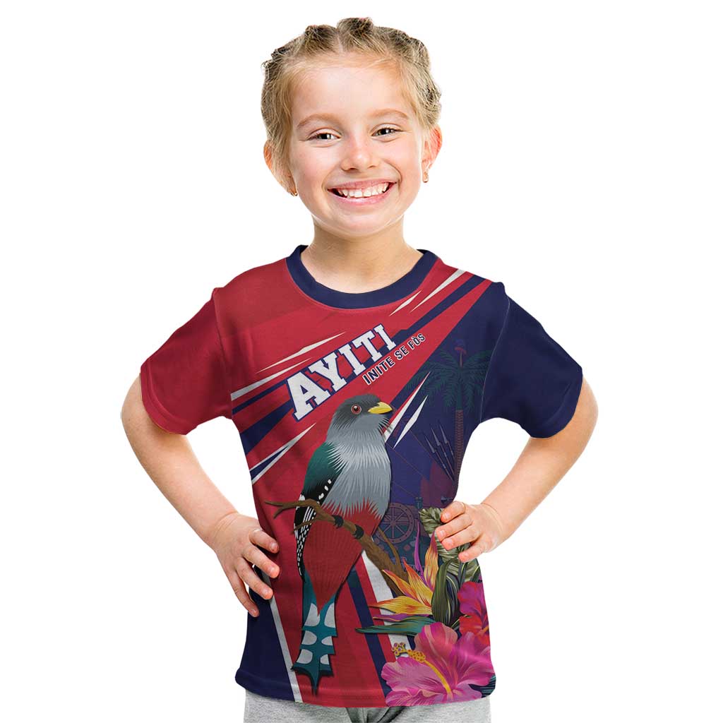 Haiti Personalized Kid T Shirt Hispaniolan Trogon Tropical Vibes