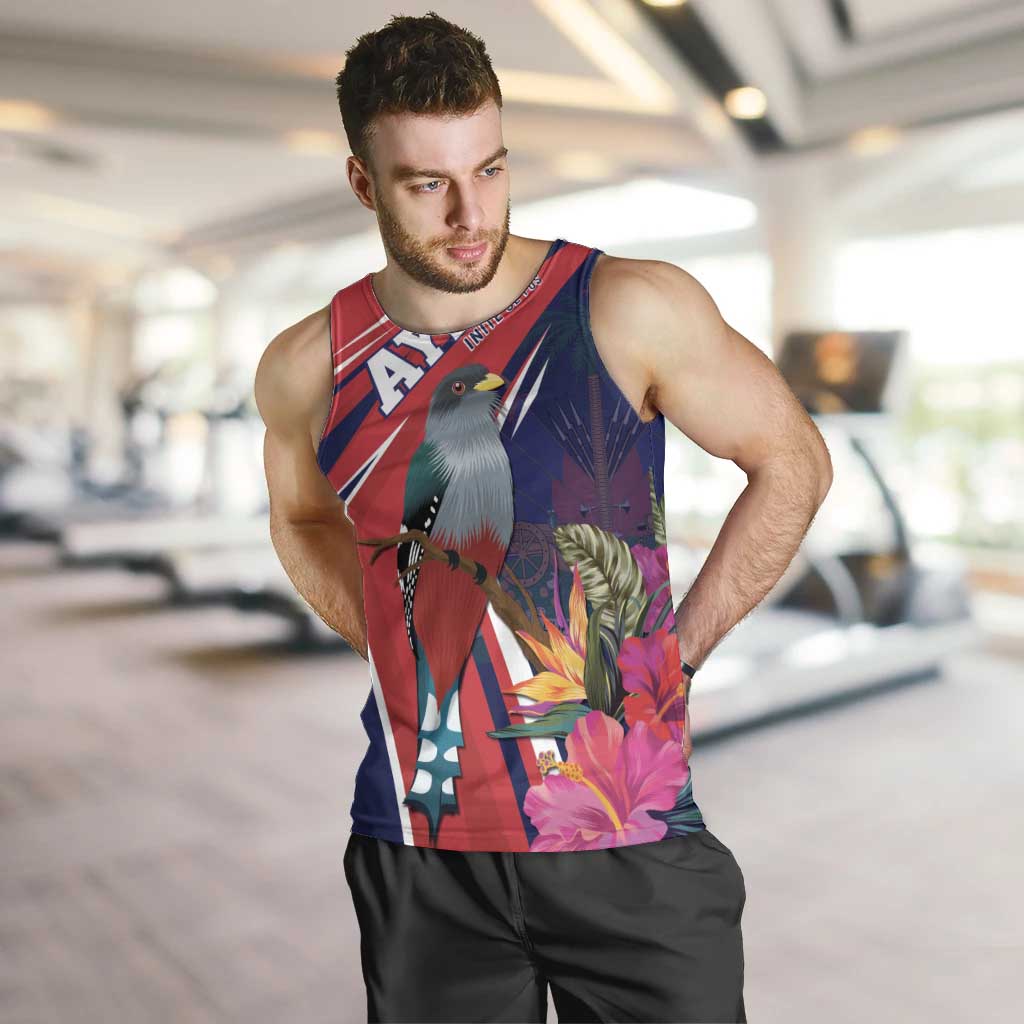 Haiti Personalized Men Tank Top Hispaniolan Trogon Tropical Vibes
