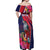 Haiti Personalized Off Shoulder Maxi Dress Hispaniolan Trogon Tropical Vibes