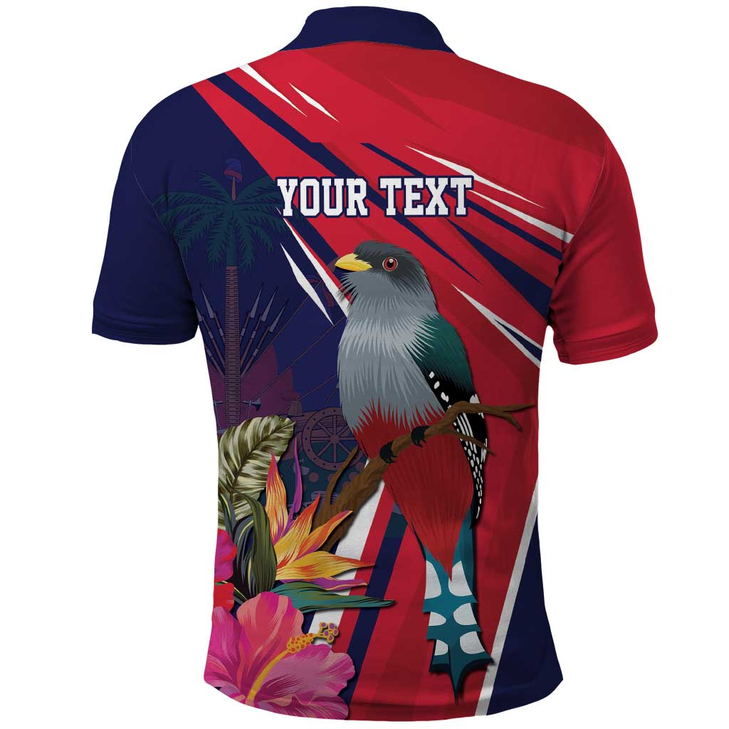 Haiti Personalized Polo Shirt Hispaniolan Trogon Tropical Vibes