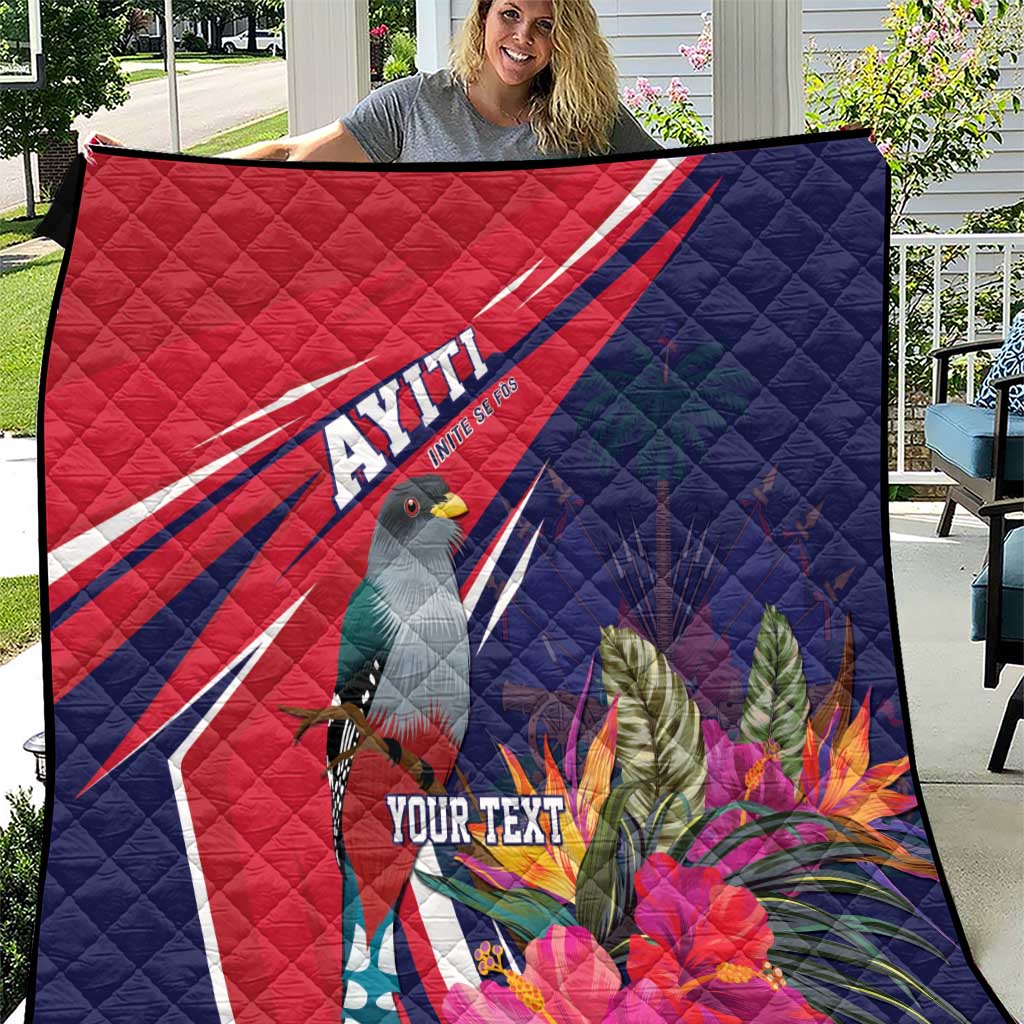 Haiti Personalized Quilt Hispaniolan Trogon Tropical Vibes