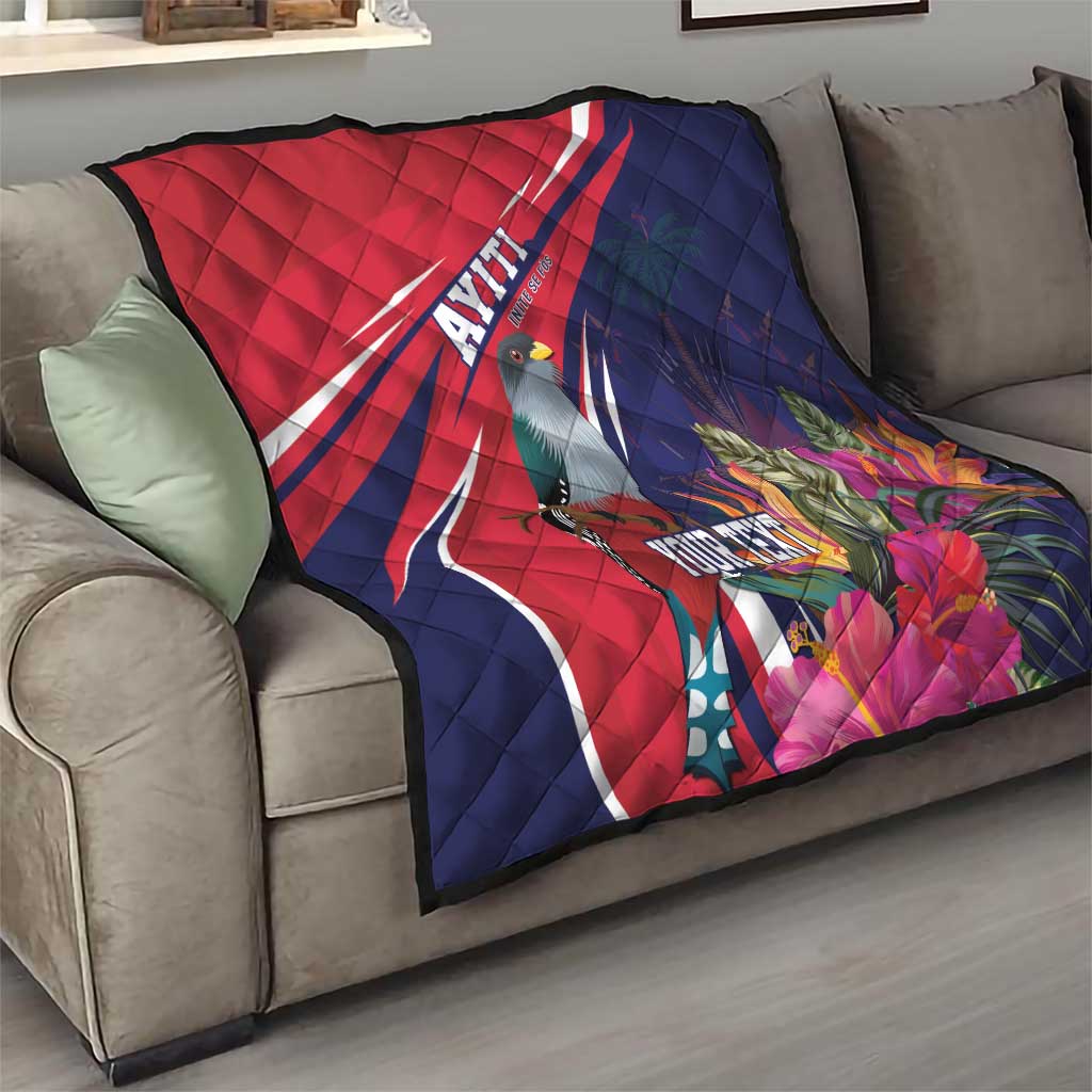 Haiti Personalized Quilt Hispaniolan Trogon Tropical Vibes