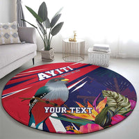 Haiti Personalized Round Carpet Hispaniolan Trogon Tropical Vibes