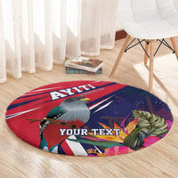Haiti Personalized Round Carpet Hispaniolan Trogon Tropical Vibes