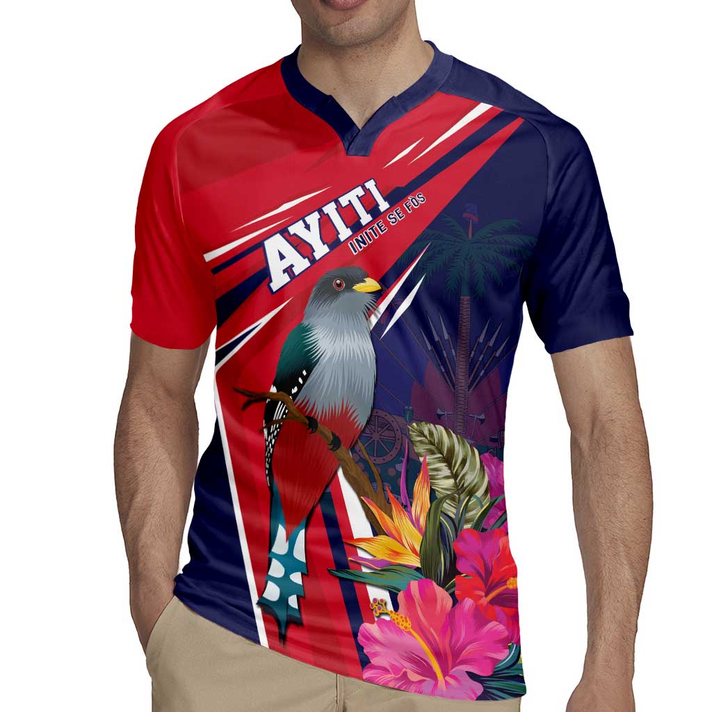 Haiti Personalized Rugby Jersey Hispaniolan Trogon Tropical Vibes