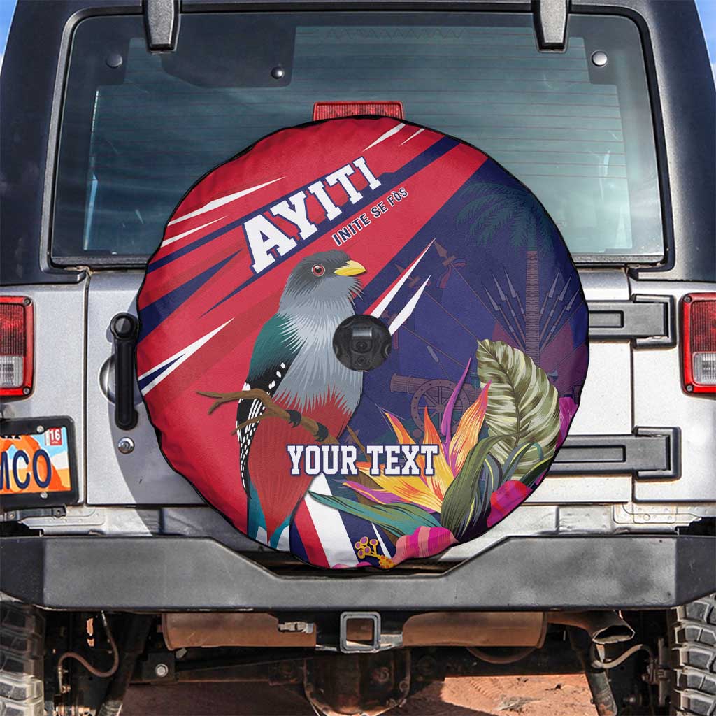 Haiti Personalized Spare Tire Cover Hispaniolan Trogon Tropical Vibes
