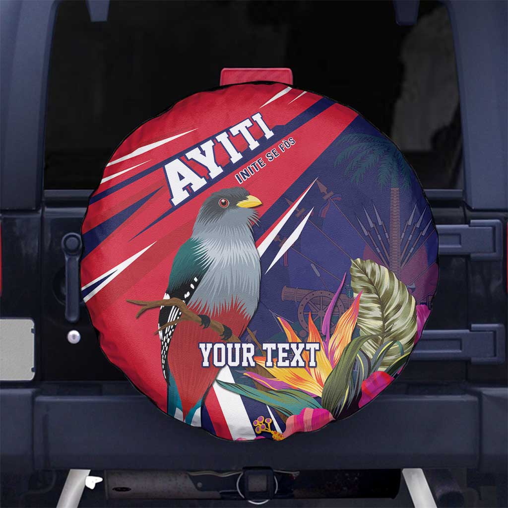 Haiti Personalized Spare Tire Cover Hispaniolan Trogon Tropical Vibes