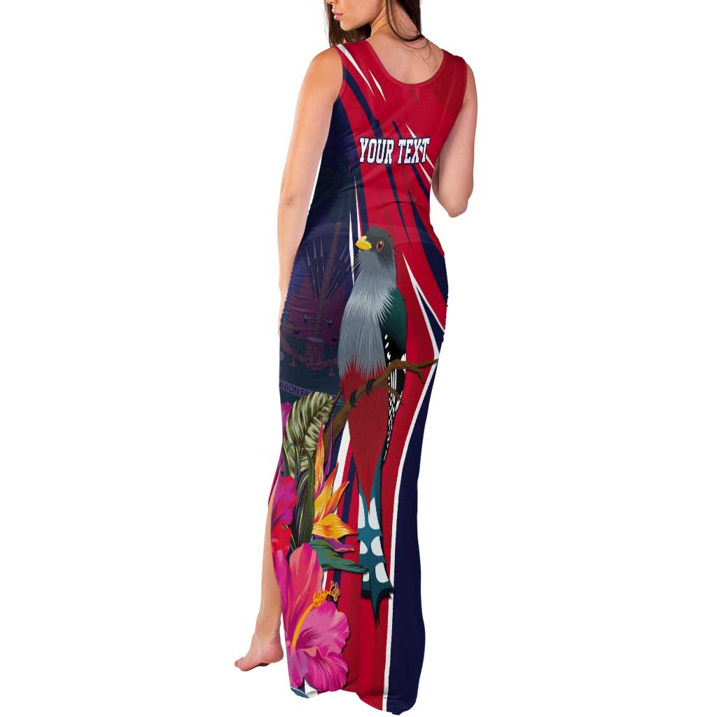 Haiti Personalized Tank Maxi Dress Hispaniolan Trogon Tropical Vibes