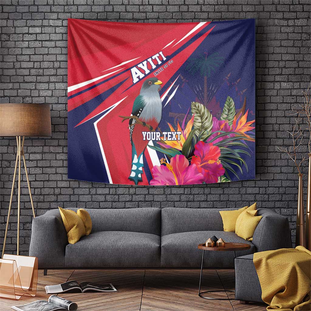 Haiti Personalized Tapestry Hispaniolan Trogon Tropical Vibes