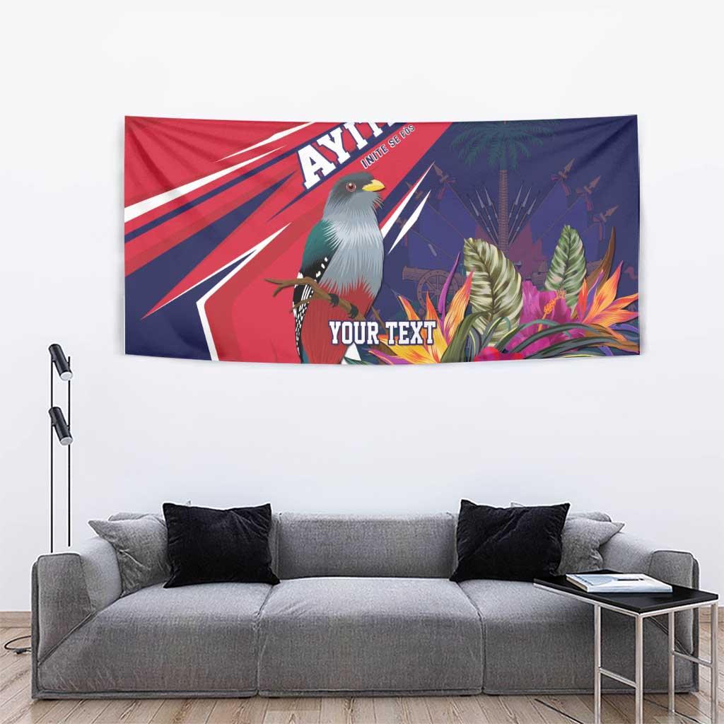 Haiti Personalized Tapestry Hispaniolan Trogon Tropical Vibes