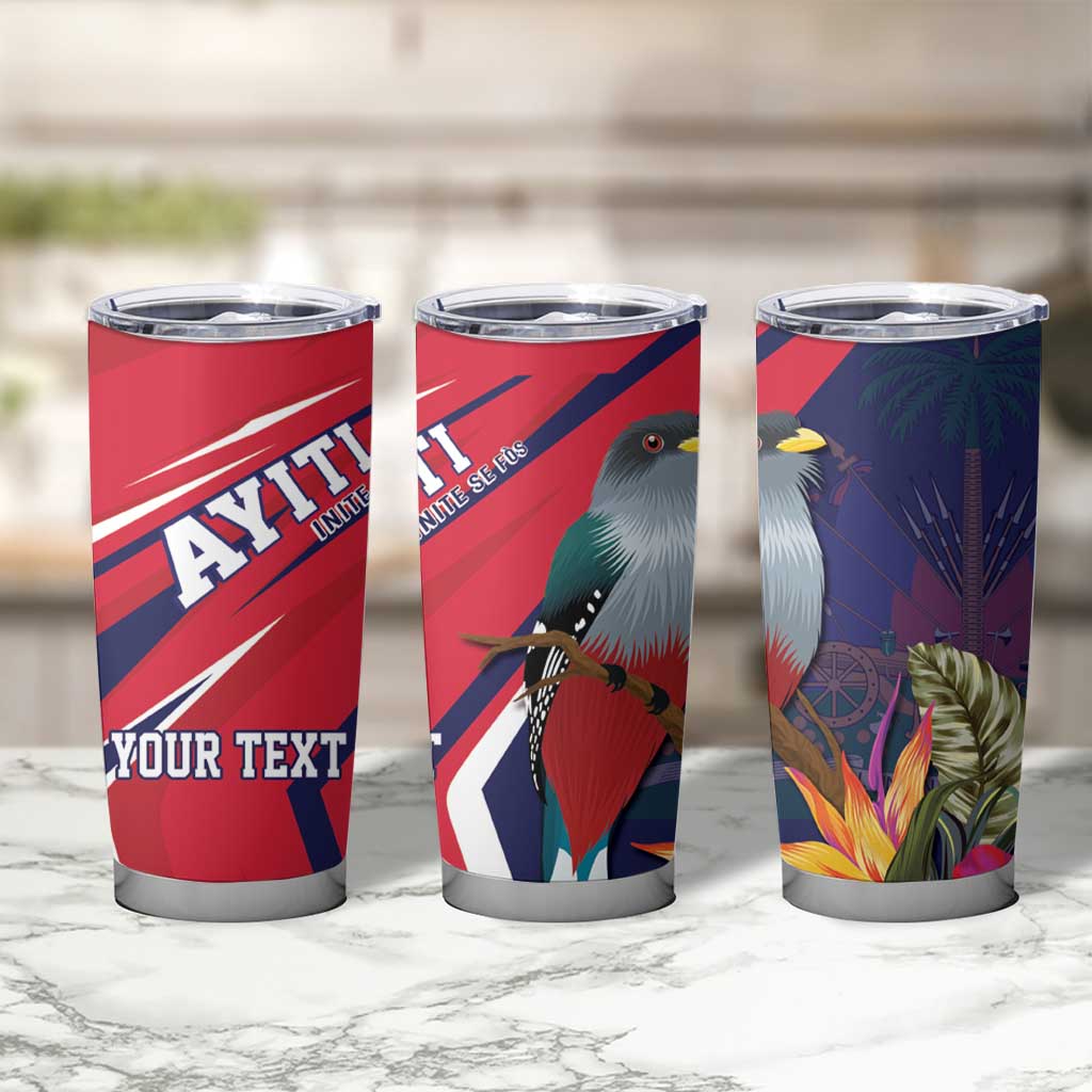 Haiti Personalized Tumbler Cup Hispaniolan Trogon Tropical Vibes