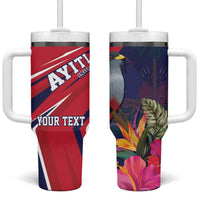 Haiti Personalized Tumbler With Handle Hispaniolan Trogon Tropical Vibes