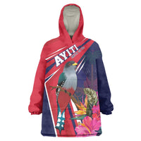 Haiti Personalized Wearable Blanket Hoodie Hispaniolan Trogon Tropical Vibes